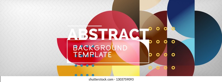 Circles and semicircles abstract background, circle design business template. Vector illustration