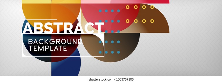 Circles and semicircles abstract background, circle design business template. Vector illustration