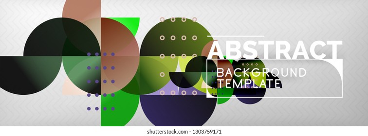 Círculos y semicírculos de fondo abstracto, plantilla de negocio de diseño de círculo. Ilustración del vector