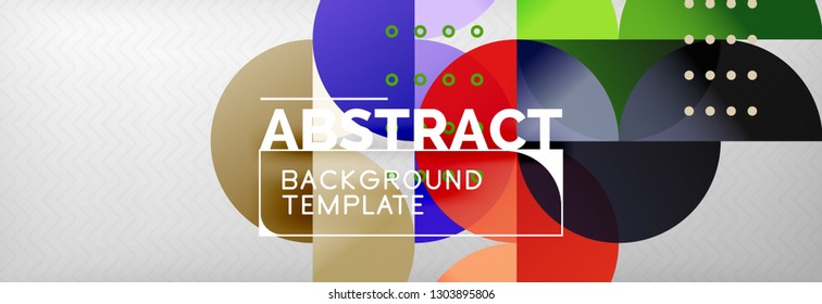 Circles and semicircles abstract background, circle design business template. Vector illustration
