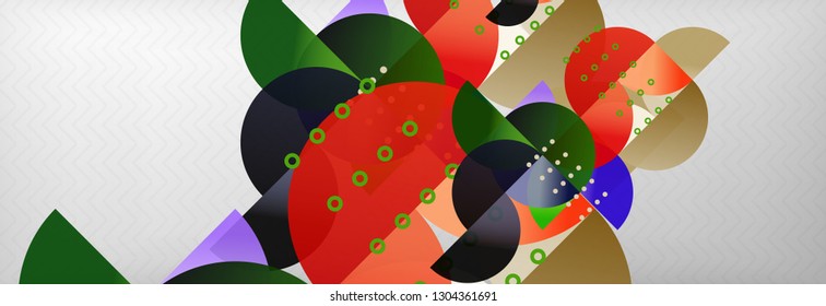 Circles and semicircles abstract background, circle design business template. Vector illustration