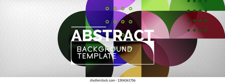 Circles and semicircles abstract background, circle design business template. Vector illustration