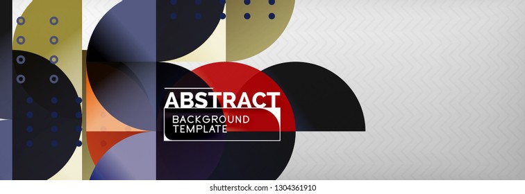 Circles and semicircles abstract background, circle design business template. Vector illustration