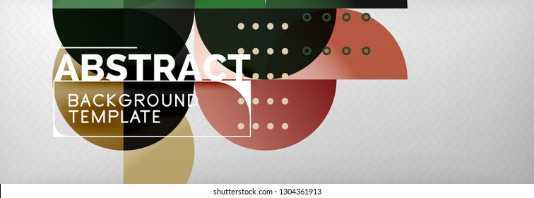 Circles and semicircles abstract background, circle design business template. Vector illustration
