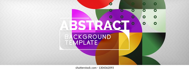 Círculos y semicírculos de fondo abstracto, plantilla de negocio de diseño de círculo. Ilustración del vector