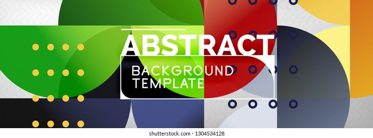 Circles and semicircles abstract background, circle design business template. Vector illustration