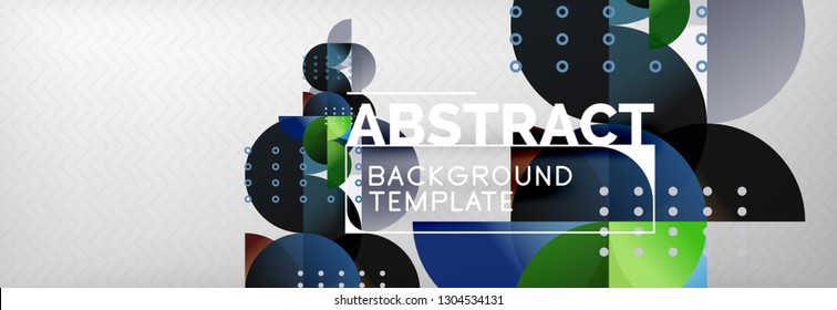 Círculos y semicírculos de fondo abstracto, plantilla de negocio de diseño de círculo. Ilustración del vector