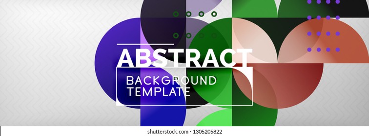 Circles and semicircles abstract background, circle design business template. Vector illustration
