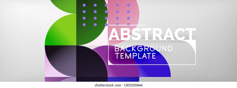 Circles and semicircles abstract background, circle design business template. Vector illustration