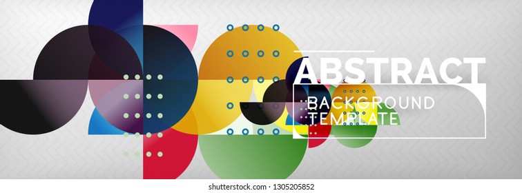 Círculos y semicírculos de fondo abstracto, plantilla de negocio de diseño de círculo. Ilustración del vector