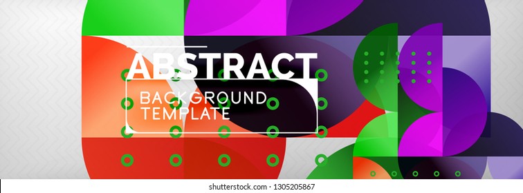 Circles and semicircles abstract background, circle design business template. Vector illustration