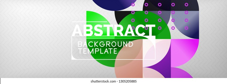 Circles and semicircles abstract background, circle design business template. Vector illustration