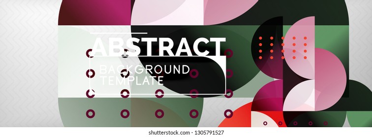 Circles and semicircles abstract background, circle design business template. Vector illustration
