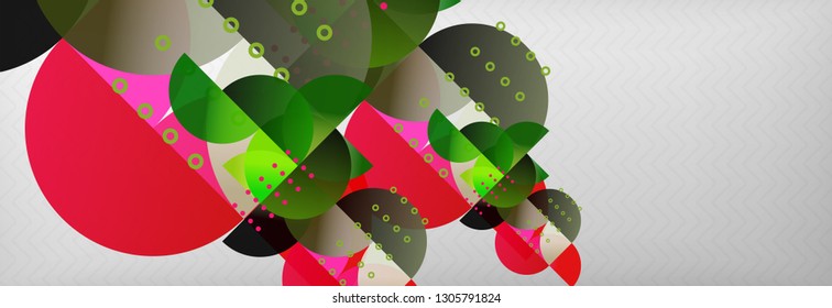 Circles and semicircles abstract background, circle design business template. Vector illustration
