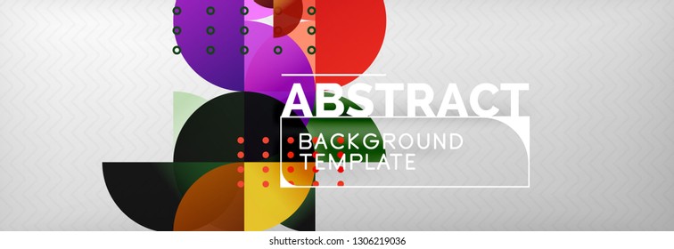 Circles and semicircles abstract background, circle design business template. Vector illustration