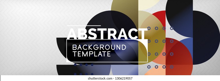 Circles and semicircles abstract background, circle design business template. Vector illustration