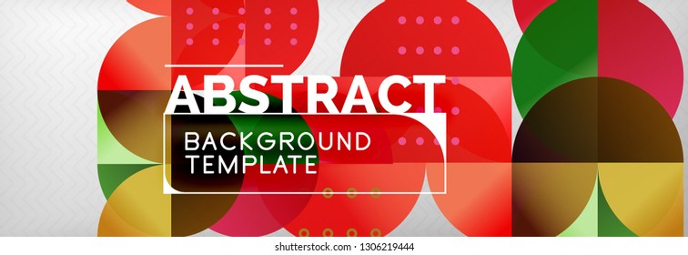 Circles and semicircles abstract background, circle design business template. Vector illustration