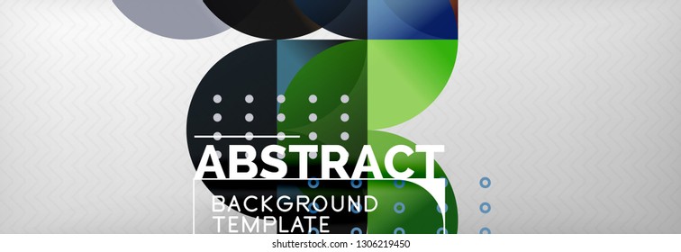 Circles and semicircles abstract background, circle design business template. Vector illustration