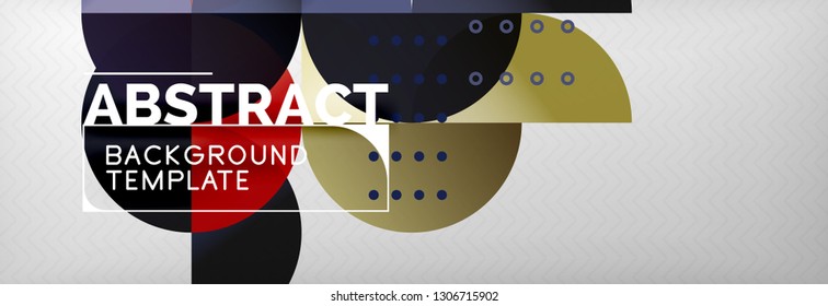 Circles and semicircles abstract background, circle design business template. Vector illustration