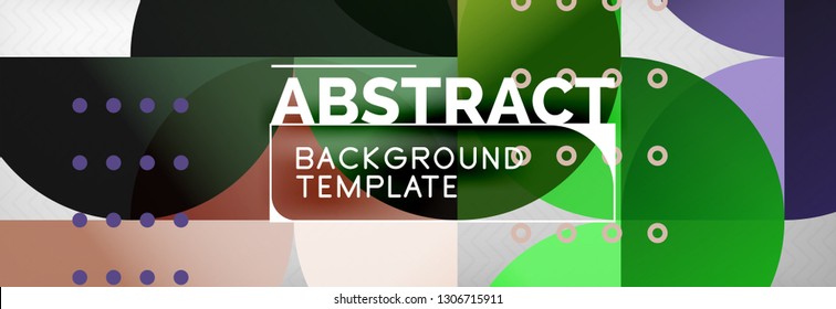 Círculos y semicírculos de fondo abstracto, plantilla de negocio de diseño de círculo. Ilustración del vector