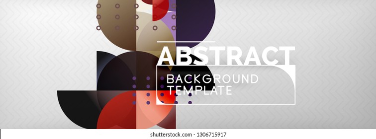 Circles and semicircles abstract background, circle design business template. Vector illustration