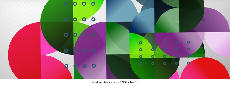 Círculos y semicírculos de fondo abstracto, plantilla de negocio de diseño de círculo. Ilustración del vector