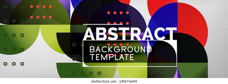 Circles and semicircles abstract background, circle design business template. Vector illustration