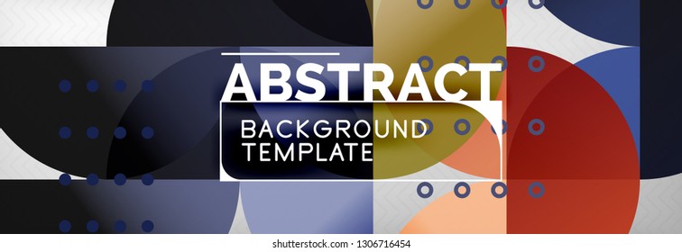 Circles and semicircles abstract background, circle design business template. Vector illustration