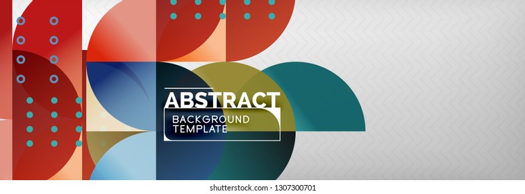 Circles and semicircles abstract background, circle design business template. Vector illustration