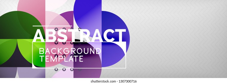 Circles and semicircles abstract background, circle design business template. Vector illustration