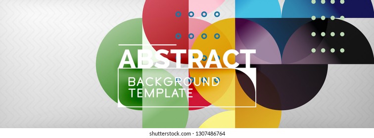 Circles and semicircles abstract background, circle design business template. Vector illustration