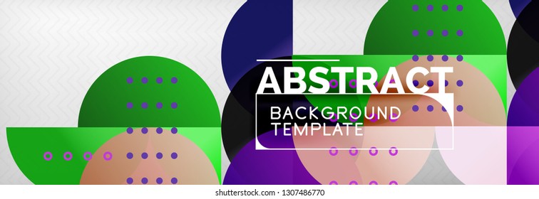 Circles and semicircles abstract background, circle design business template. Vector illustration
