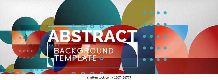 Circles and semicircles abstract background, circle design business template. Vector illustration