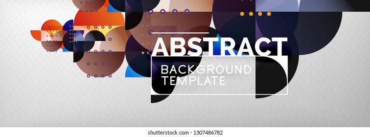 Circles and semicircles abstract background, circle design business template. Vector illustration