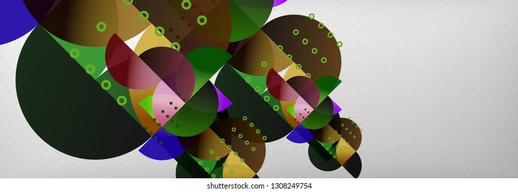 Círculos e semicírculos plano de fundo abstrato, modelo de negócios de design de círculo. Ilustração vetorial