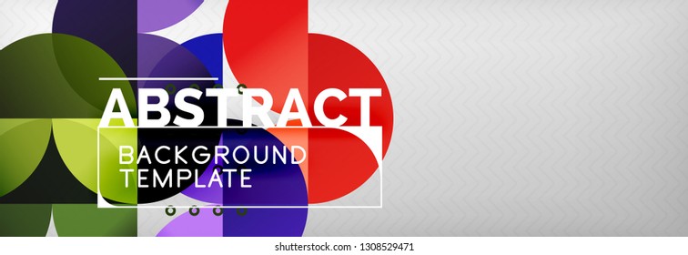 Circles and semicircles abstract background, circle design business template. Vector illustration