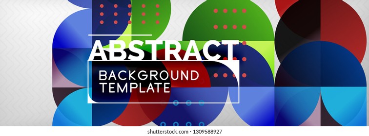 Círculos y semicírculos de fondo abstracto, plantilla de negocio de diseño de círculo. Ilustración del vector