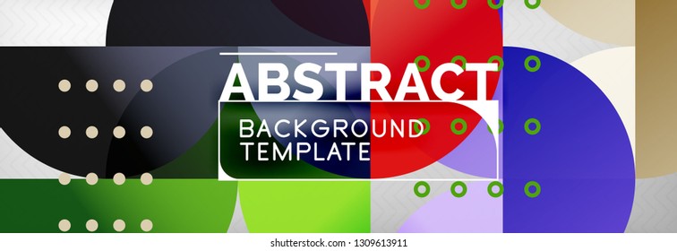 Circles and semicircles abstract background, circle design business template. Vector illustration