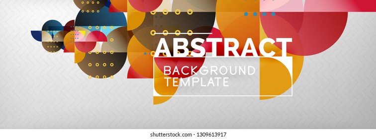 Circles and semicircles abstract background, circle design business template. Vector illustration