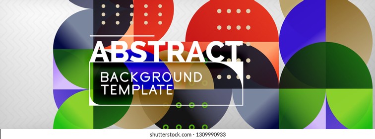 Circles and semicircles abstract background, circle design business template. Vector illustration