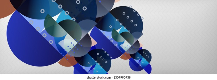 Circles and semicircles abstract background, circle design business template. Vector illustration