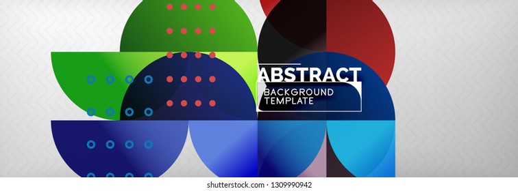 Círculos y semicírculos de fondo abstracto, plantilla de negocio de diseño de círculo. Ilustración del vector
