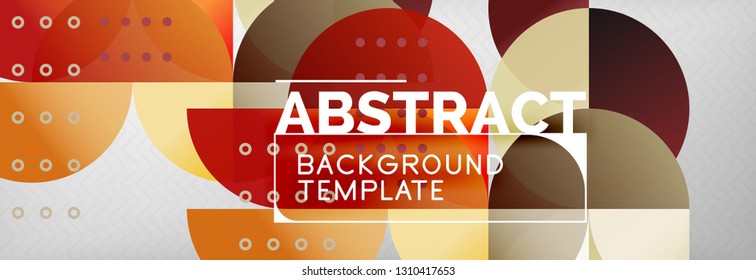 Circles and semicircles abstract background, circle design business template. Vector illustration