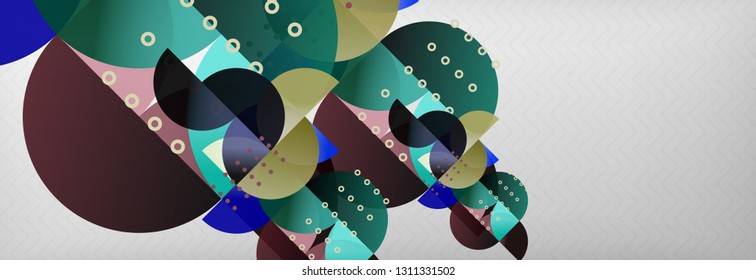 Círculos y semicírculos de fondo abstracto, plantilla de negocio de diseño de círculo. Ilustración del vector