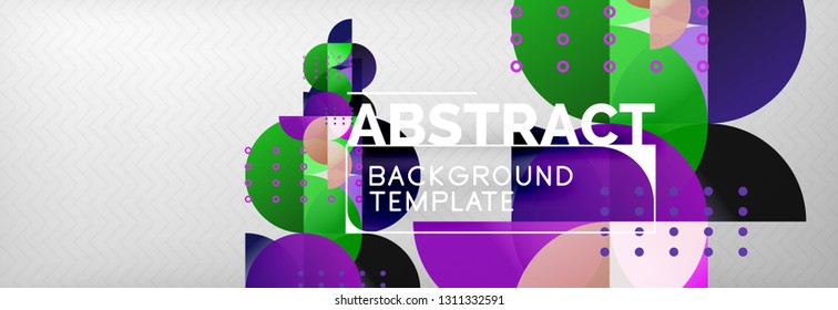 Círculos y semicírculos de fondo abstracto, plantilla de negocio de diseño de círculo. Ilustración del vector