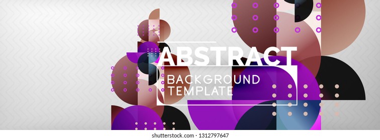 Circles and semicircles abstract background, circle design business template. Vector illustration