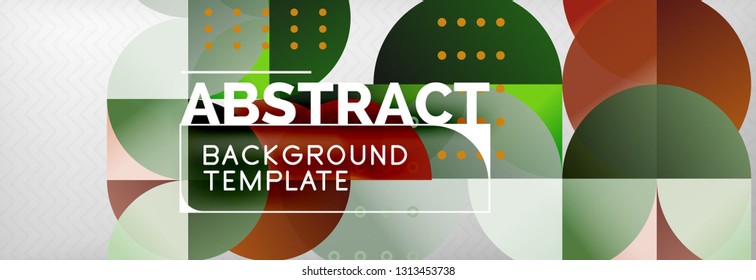 Circles and semicircles abstract background, circle design business template. Vector illustration