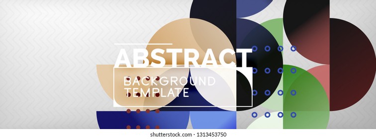 Circles and semicircles abstract background, circle design business template. Vector illustration