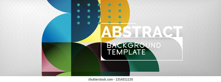 Circles and semicircles abstract background, circle design business template. Vector illustration