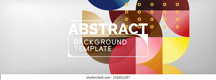 Circles and semicircles abstract background, circle design business template. Vector illustration
